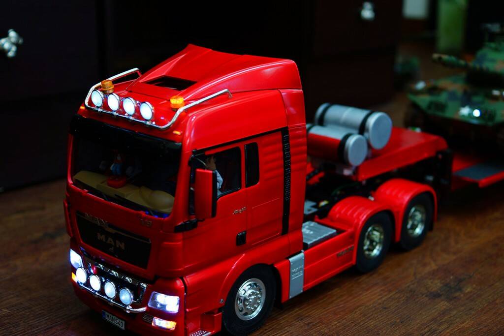 1:14 TAMIYA MAN拖車+金屬版M41A3+板車