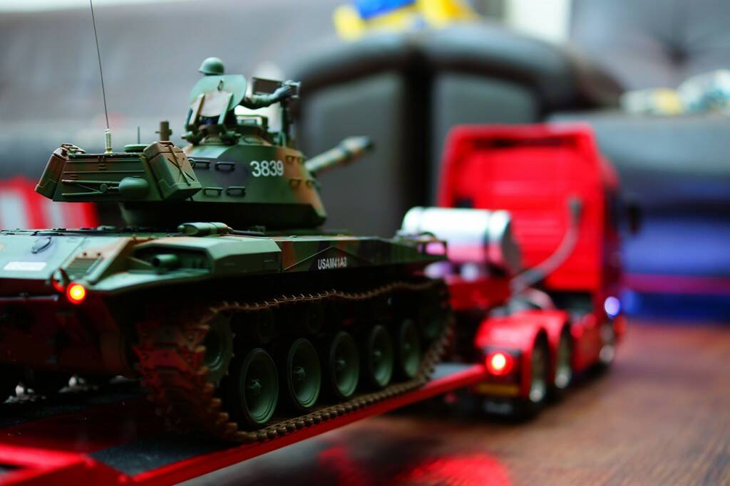 1:14 TAMIYA MAN拖車+金屬版M41A3+板車