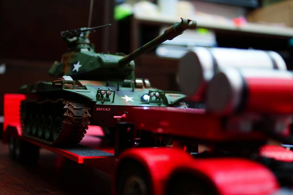 1:14 TAMIYA MAN拖車+金屬版M41A3+板車