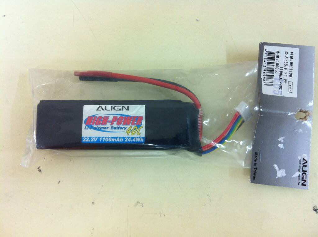 全新 亞拓 ALIGN 6S 100mAh 22.2V 40C電池.售價NT750(含運)