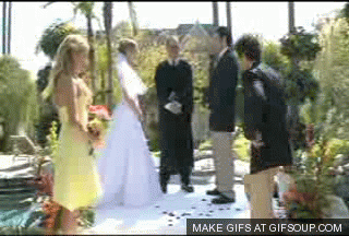 婚禮掉下水.gif
