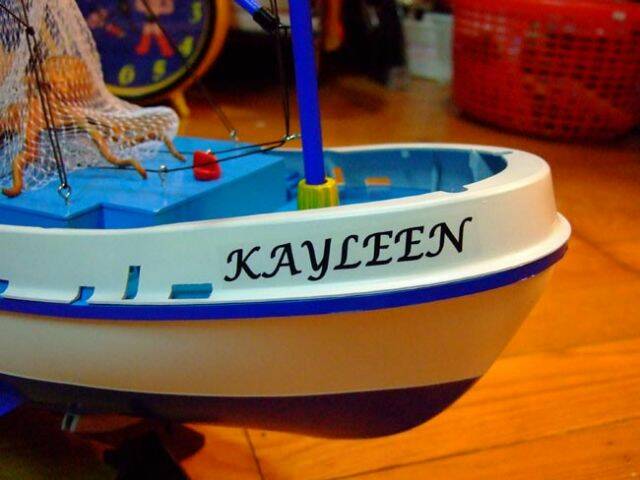 船名採用女兒的英文名字  KAYLEEN