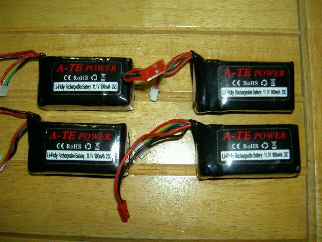 A-TE 11.1V 900mah 25C  3顆 正面