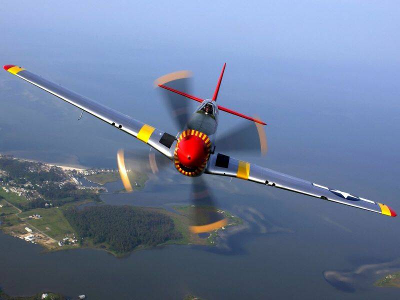 P-51 Mustangs in the air