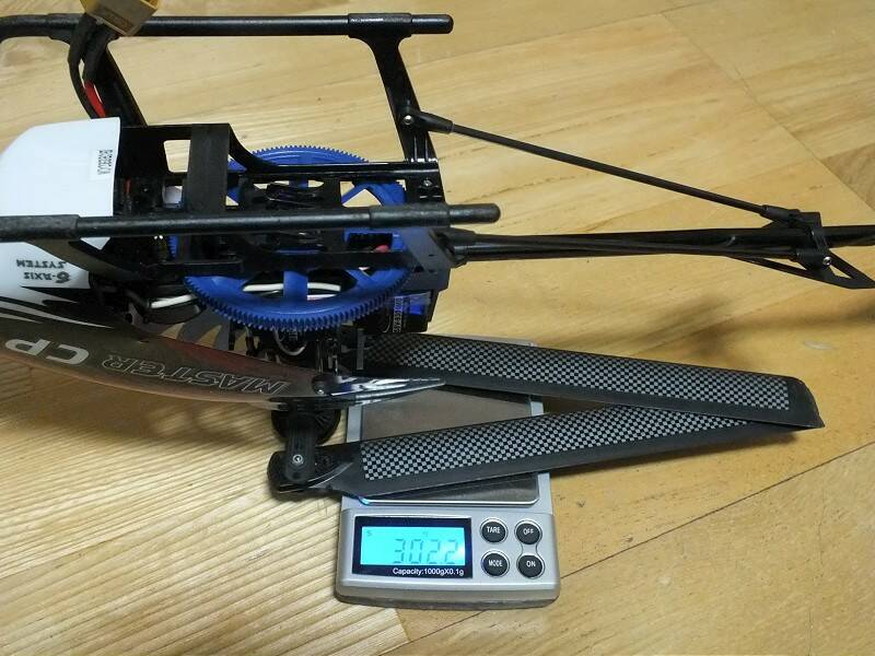 空機重302.2克~(用450主齒跟轉接頭比之前重了16.1克~)