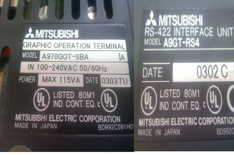 拆機品三菱 MITSUBISHI 人機螢幕 A970GOT-SBA A9GT-RS4